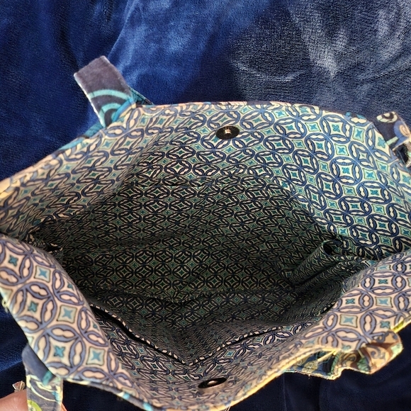 Vera Bradley Navy Blue Floral Tote Bag - Picture 3 of 3